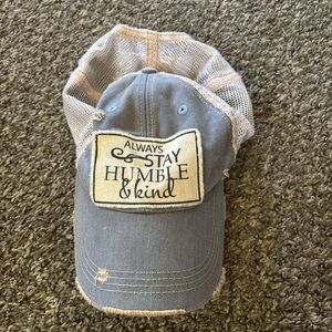 Blue and Cream Trucker Hat - Stay Humble & Kind